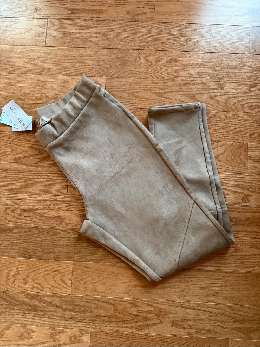 Philosophy Tan Suede Riding  legging pants